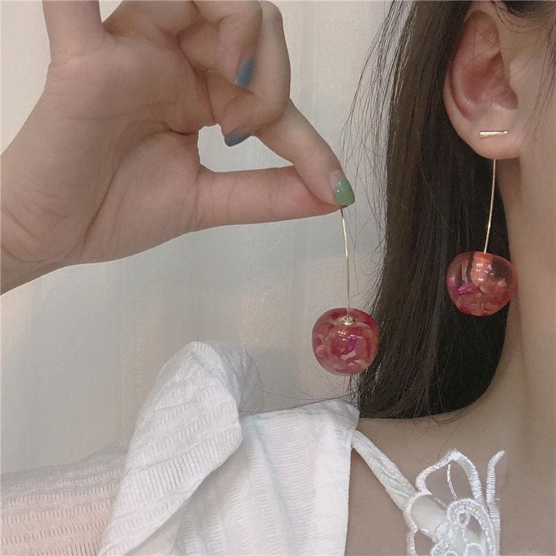 Cute Cherry Earrings MK15071 - KawaiiMoriStore