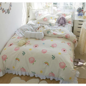 Cute Comfy Dreams Kawaii Peach Bedding Set MM1627 - KawaiiMoriStore