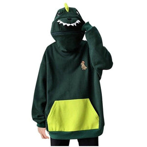 Cute Dinosaur Design Can Sealed Big Pocket Zip Hoodie Pullover MK15425 - KawaiiMoriStore