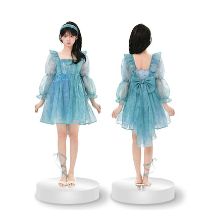 Cute Dreamy Girly Ocean Blue Ruffles Dress ON623 - dress