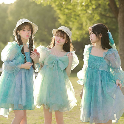 Cute Dreamy Girly Ocean Blue Ruffles Dress ON623 - dress