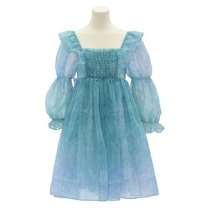 Cute Dreamy Girly Ocean Blue Ruffles Dress ON623 - Long blue