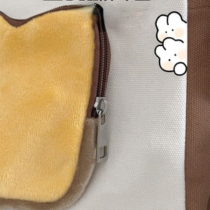 Cute Face White Brown Shoulder Bag ON675