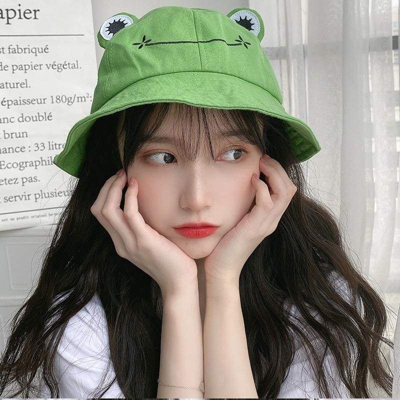 Cute Frog Smiley Bucket Hat MM1051 - KawaiiMoriStore