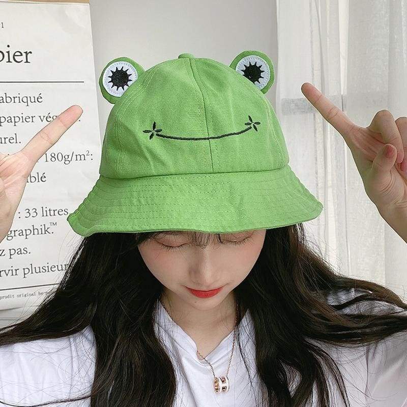 Cute Frog Smiley Bucket Hat MM1051 - KawaiiMoriStore