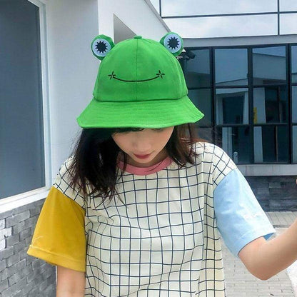 Cute Frog Smiley Bucket Hat MM1051 - KawaiiMoriStore