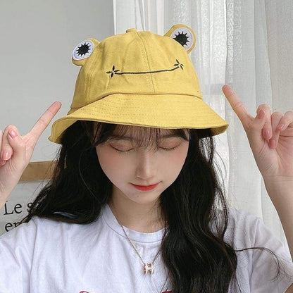 Cute Frog Smiley Bucket Hat MM1051 - KawaiiMoriStore