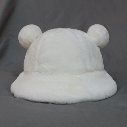 Cute Furry Bear Ears Fisherman Hat MK15198 - KawaiiMoriStore