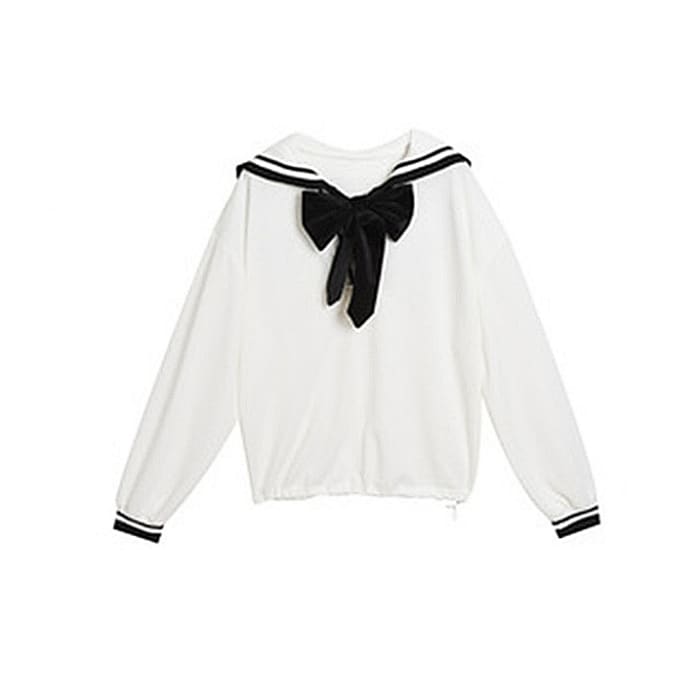 Cute Girl Bowknot Blouse And Suspender Skirt Set MK16027 - KawaiiMoriStore