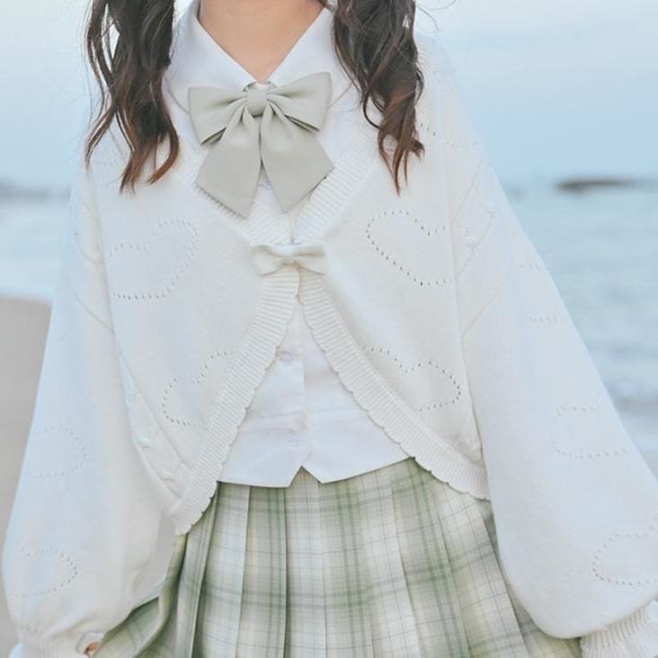Cute Girl "Kokoro" Crop Cardigans MM1022 - KawaiiMoriStore