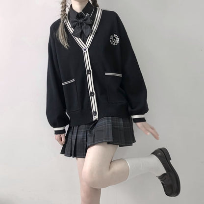 Cute Gril JK School Uniform Cardigan Sweater MK15499 - KawaiiMoriStore