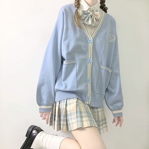 Cute Gril JK School Uniform Cardigan Sweater MK15499 - KawaiiMoriStore