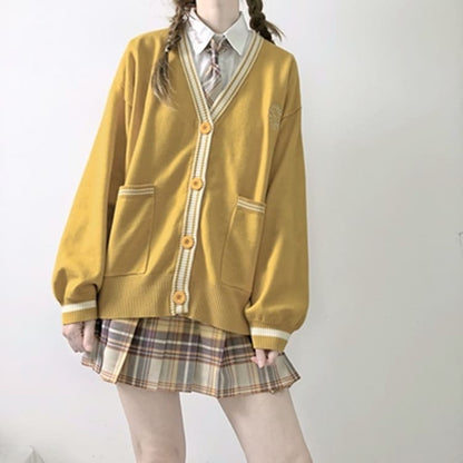 Cute Gril JK School Uniform Cardigan Sweater MK15499 - KawaiiMoriStore