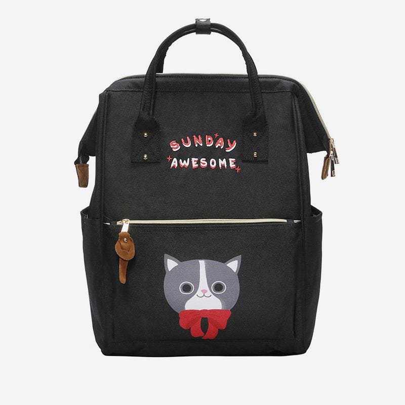 Cute Kitty Week Letter Print Backpack Schoolbag MM0984 - KawaiiMoriStore