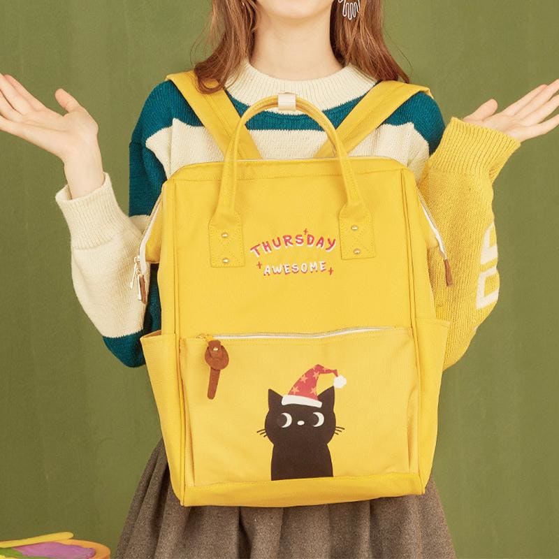 Cute Kitty Week Letter Print Backpack Schoolbag MM0984 - KawaiiMoriStore