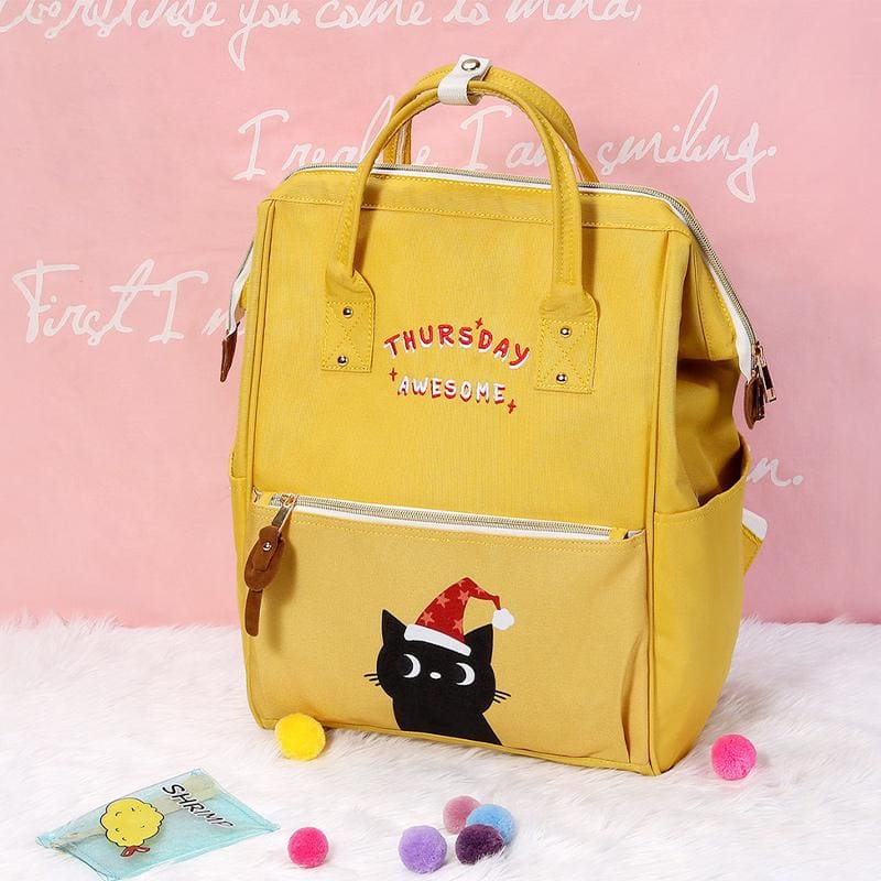 Cute Kitty Week Letter Print Backpack Schoolbag MM0984 - KawaiiMoriStore