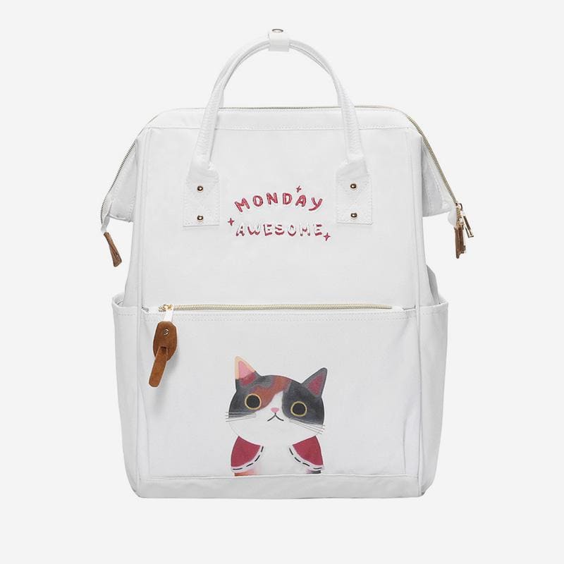 Cute Kitty Week Letter Print Backpack Schoolbag MM0984 - KawaiiMoriStore