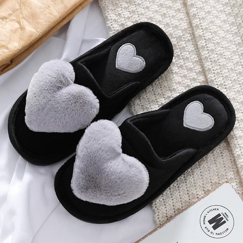 Cute Love Hearts Bunny Pompoms Comfy Slippers MM1700 - 