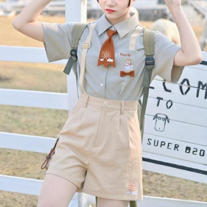 Cute Lovely Duck Shirt & Shorts MM1613 - KawaiiMoriStore