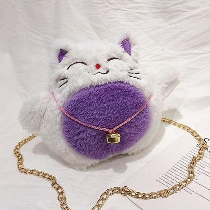 Cute Lucky Cat Plush Messenger Bag MK15034 - KawaiiMoriStore