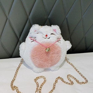 Cute Lucky Cat Plush Messenger Bag MK15034 - KawaiiMoriStore