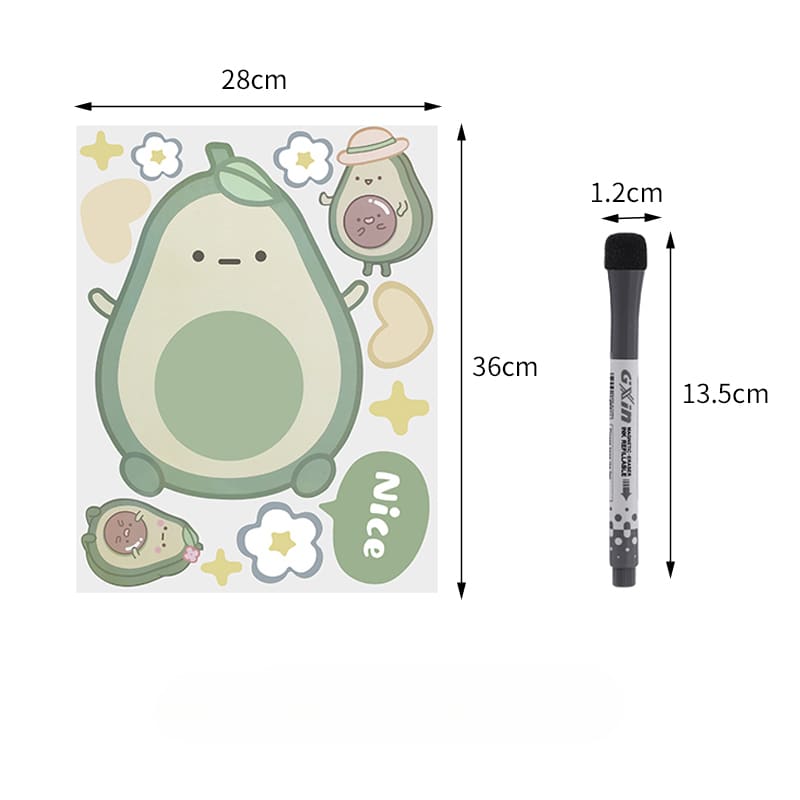 Cute Magnetic Fridge Avocado Notes Board ON665 - board+