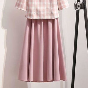 Cute Pastel Chinese Style Pink Blouse and Long Skirt MK16093 - KawaiiMoriStore