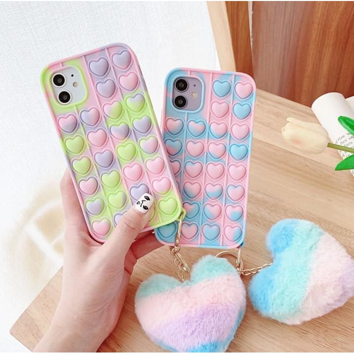 Cute Pastel Love Hearts Phone Case for iphone7/7plus/8/8P/X/XS/XR/XS Max/11/11 pro/11 pro max/12/12pro/12mini/12pro max MK16084 - KawaiiMoriStore