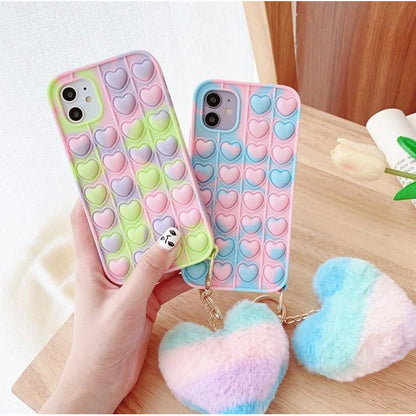 Cute Pastel Love Hearts Phone Case for iphone7/7plus/8/8P/X/XS/XR/XS Max/11/11 pro/11 pro max/12/12pro/12mini/12pro max MK16084 - KawaiiMoriStore