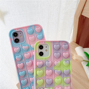 Cute Pastel Love Hearts Phone Case for iphone7/7plus/8/8P/X/XS/XR/XS Max/11/11 pro/11 pro max/12/12pro/12mini/12pro max MK16084 - KawaiiMoriStore