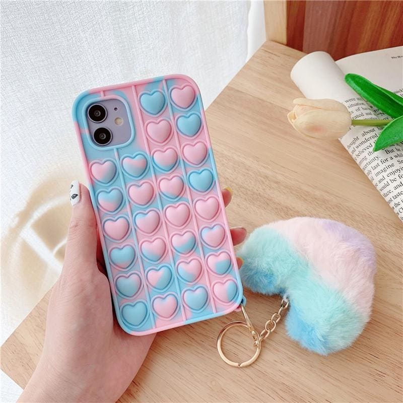 Cute Pastel Love Hearts Phone Case for iphone7/7plus/8/8P/X/XS/XR/XS Max/11/11 pro/11 pro max/12/12pro/12mini/12pro max MK16084 - KawaiiMoriStore