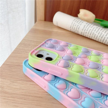 Cute Pastel Love Hearts Phone Case for iphone7/7plus/8/8P/X/XS/XR/XS Max/11/11 pro/11 pro max/12/12pro/12mini/12pro max MK16084 - KawaiiMoriStore