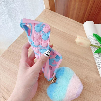 Cute Pastel Love Hearts Phone Case for iphone7/7plus/8/8P/X/XS/XR/XS Max/11/11 pro/11 pro max/12/12pro/12mini/12pro max MK16084 - KawaiiMoriStore