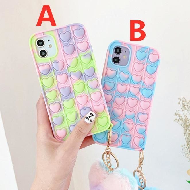 Cute Pastel Love Hearts Phone Case for iphone7/7plus/8/8P/X/XS/XR/XS Max/11/11 pro/11 pro max/12/12pro/12mini/12pro max MK16084 - KawaiiMoriStore