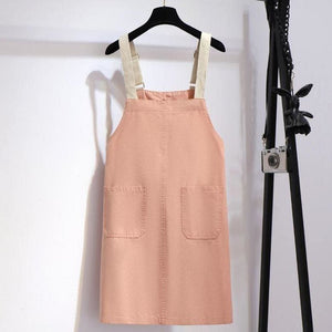 Cute Pastel Pink Overallas Dress MM1299 - KawaiiMoriStore
