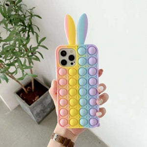 Cute Pastel Rabbit Ears Rainbow Bunny Phone Case MM1759 - 