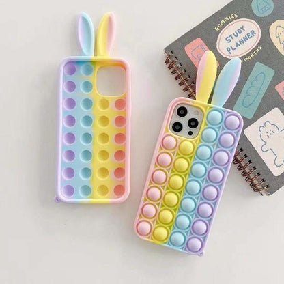 Cute Pastel Rabbit Ears Rainbow Bunny Phone Case MM1759 - 