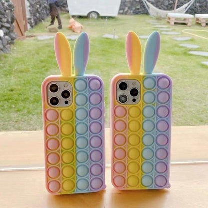 Cute Pastel Rabbit Ears Rainbow Bunny Phone Case MM1759 - 