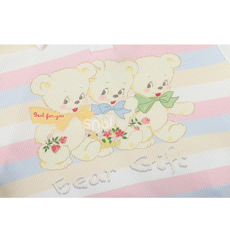 Cute Pastel Rainbow White Bears T-shirt ON629 - T-shirt