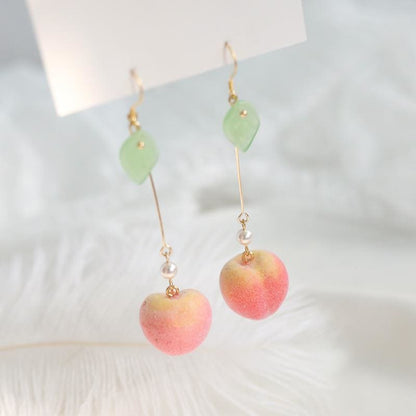 Cute Pink Fruit Peach Earrings MK15079 - KawaiiMoriStore