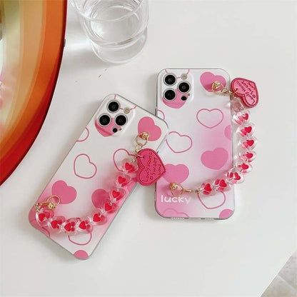 Cute Pink Love Hearts Phone Case Cute iPhone MK16165 - phone