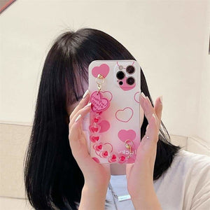 Cute Pink Love Hearts Phone Case Cute iPhone MK16165 - phone