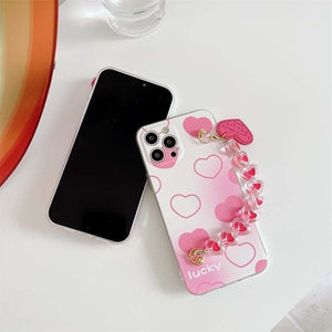 Cute Pink Love Hearts Phone Case Cute iPhone MK16165 - phone