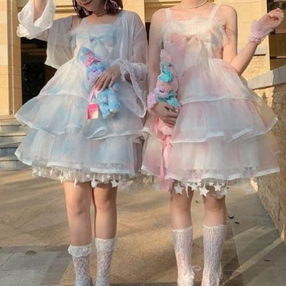 Cute Pink/Blue Sweet Lolita Slip Dress MM1187 - KawaiiMoriStore