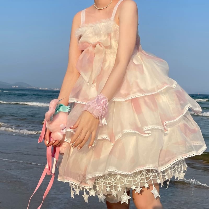 Cute Pink/Blue Sweet Lolita Slip Dress MM1187 - KawaiiMoriStore