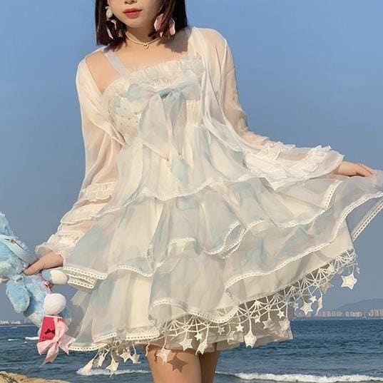 Cute Pink/Blue Sweet Lolita Slip Dress MM1187 - KawaiiMoriStore