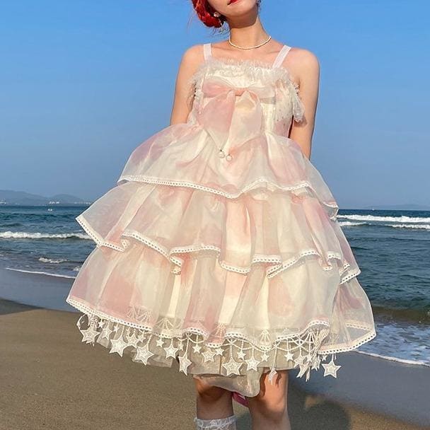 Cute Pink/Blue Sweet Lolita Slip Dress MM1187 - KawaiiMoriStore