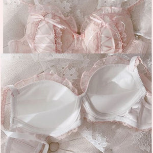Cute Pink/White/Black Lace Bandage Lolita Lingerie Set MM1179 - KawaiiMoriStore