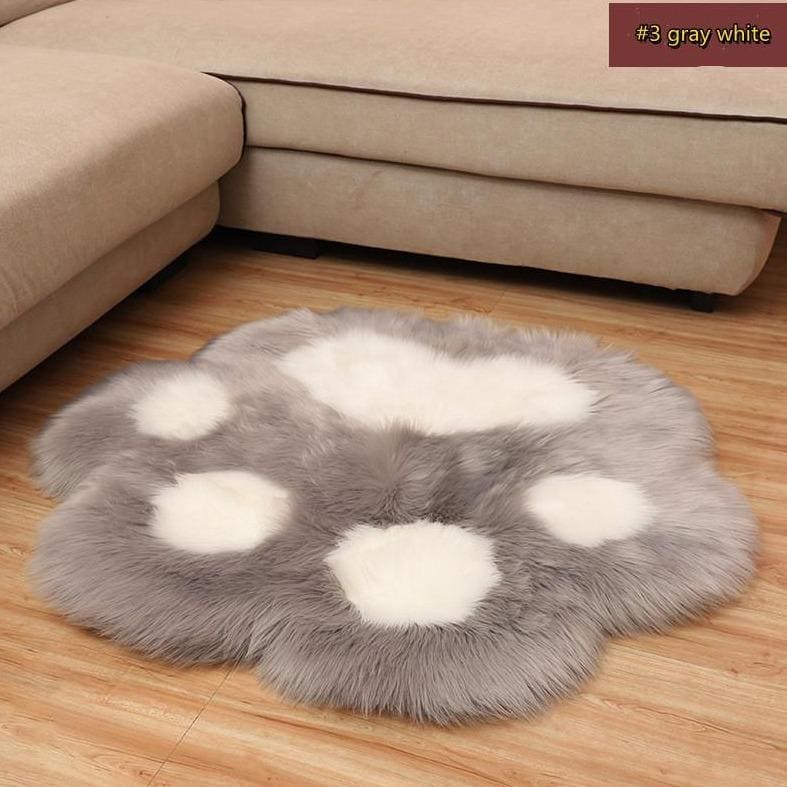 Cute Plush Imitation Wool Bear Paw Rug MK15967 - KawaiiMoriStore