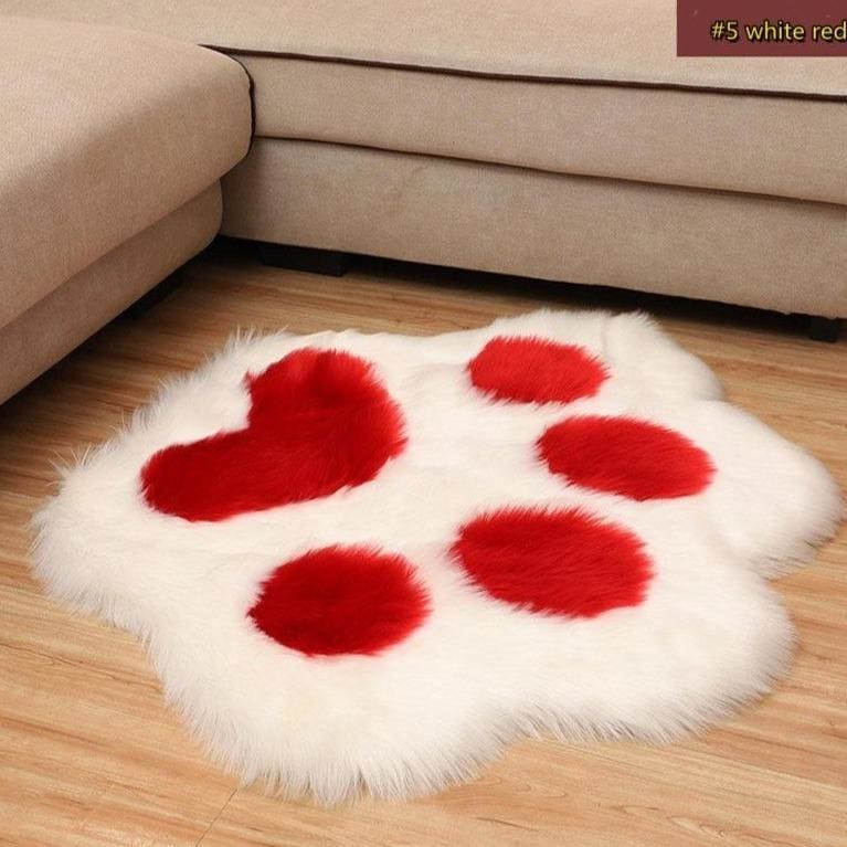 Cute Plush Imitation Wool Bear Paw Rug MK15967 - KawaiiMoriStore